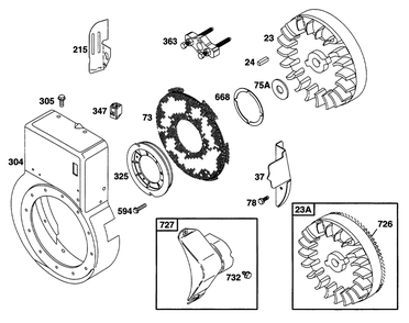 Blower Hsg, Flywheel,screens Diagram and Parts List for 226432-0057-XX  Briggs and Stratton Engine